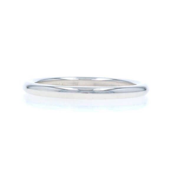 White Gold Wedding Band - 14k Stack Ring - Picture 1 of 6